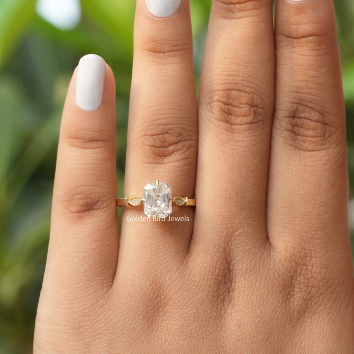 Moissanite Old Mine Radiant Cut Engagement Ring