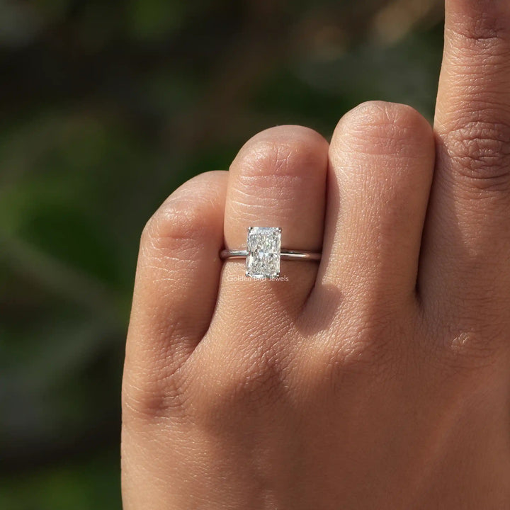 Solitaire Radiant Cut Lab Diamond Engagement Ring