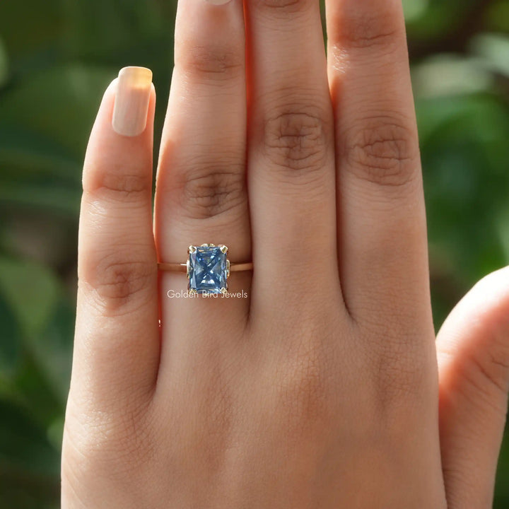 Radiant Cut Moissanite Solitaire Wedding Ring