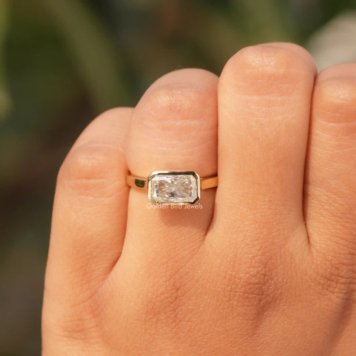 Radiant Cut Moissanite Solitaire Engagement Ring