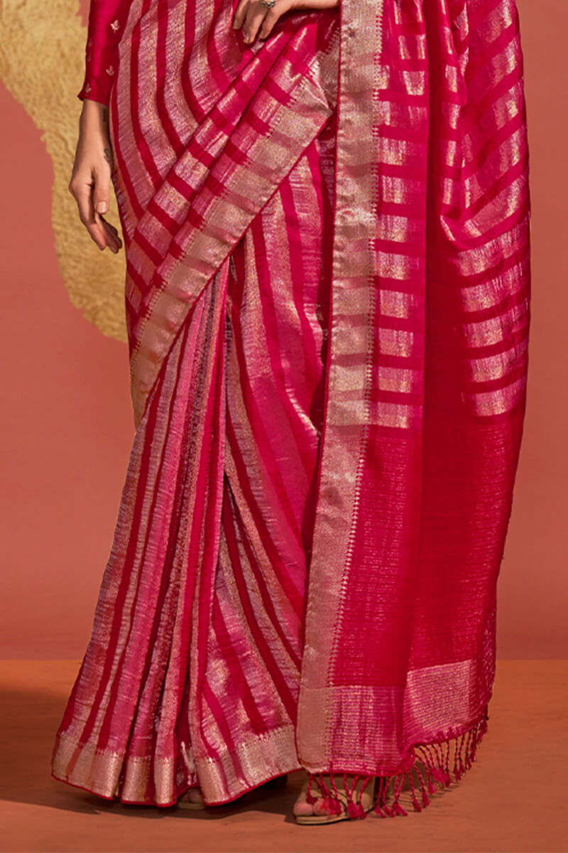 Majesty Magenta Soft Banarasi Silk Saree With Delightful Blouse