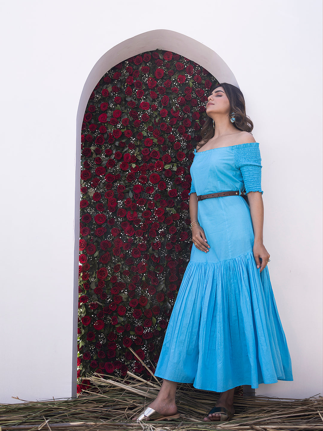 River Blue Midi Dress  - By Ragavi - qivii