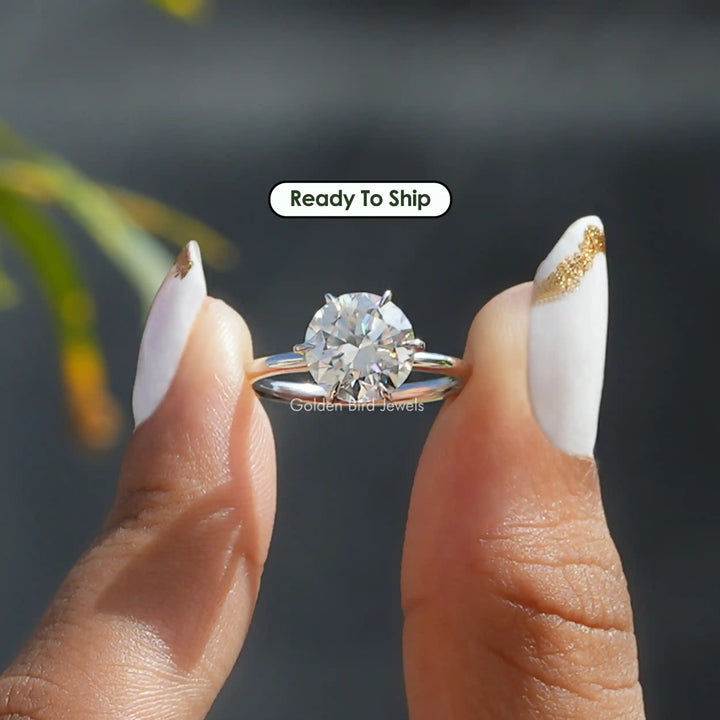 Round Cut Moissanite Solitaire Bridal Ring