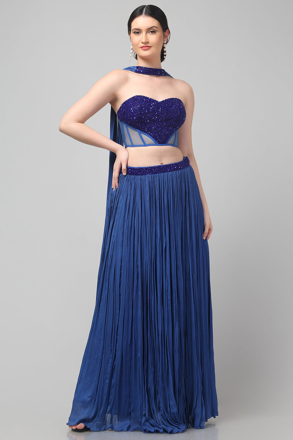 Royal Blue Strapless Corset