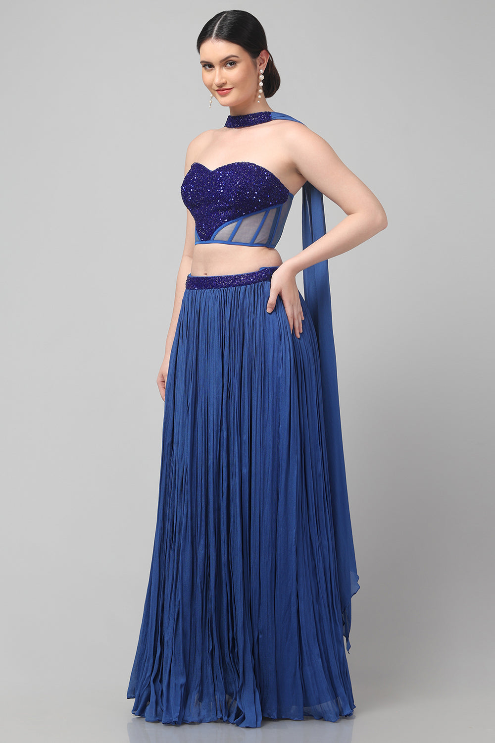 Royal Blue Strapless Corset