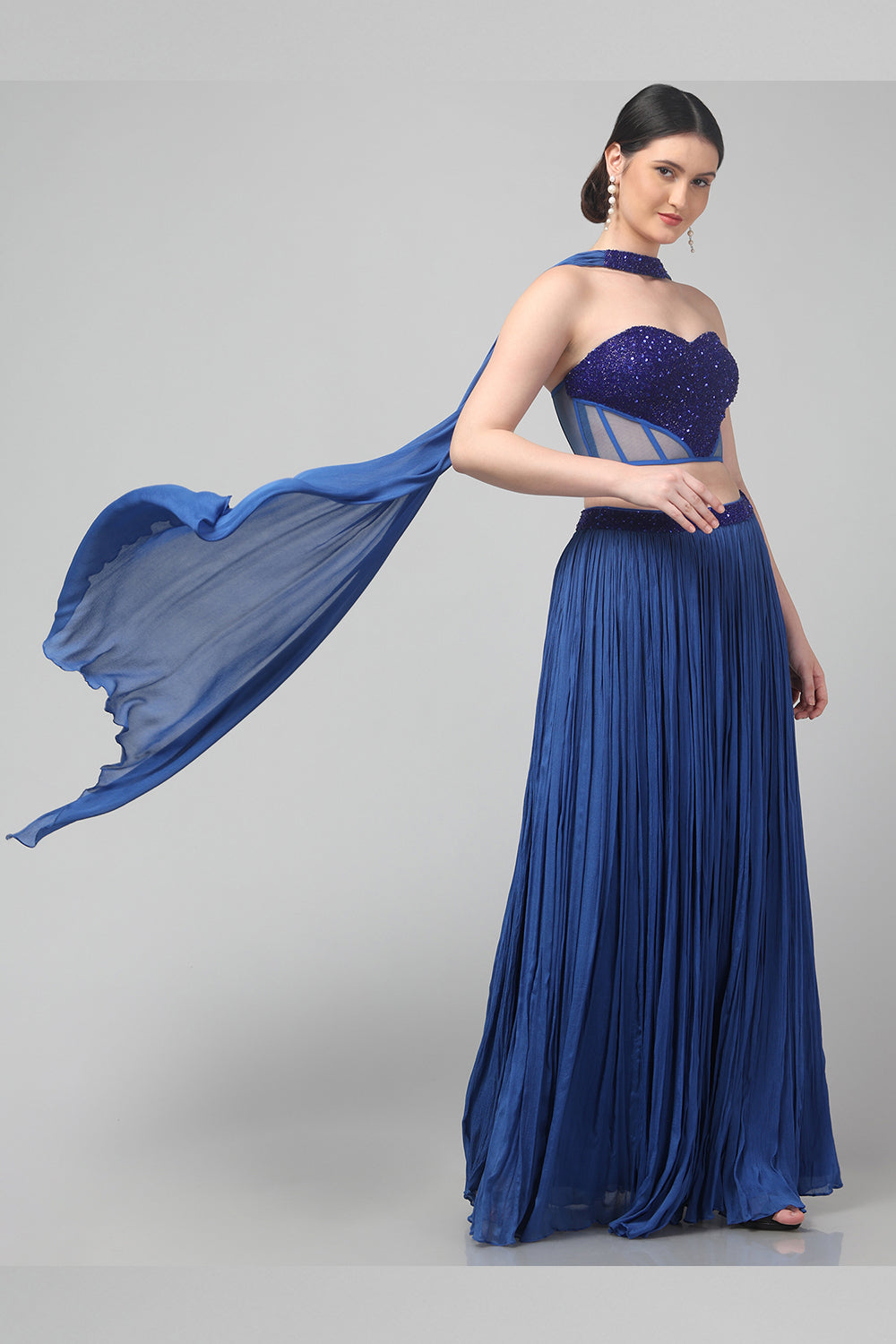 Royal Blue Strapless Corset