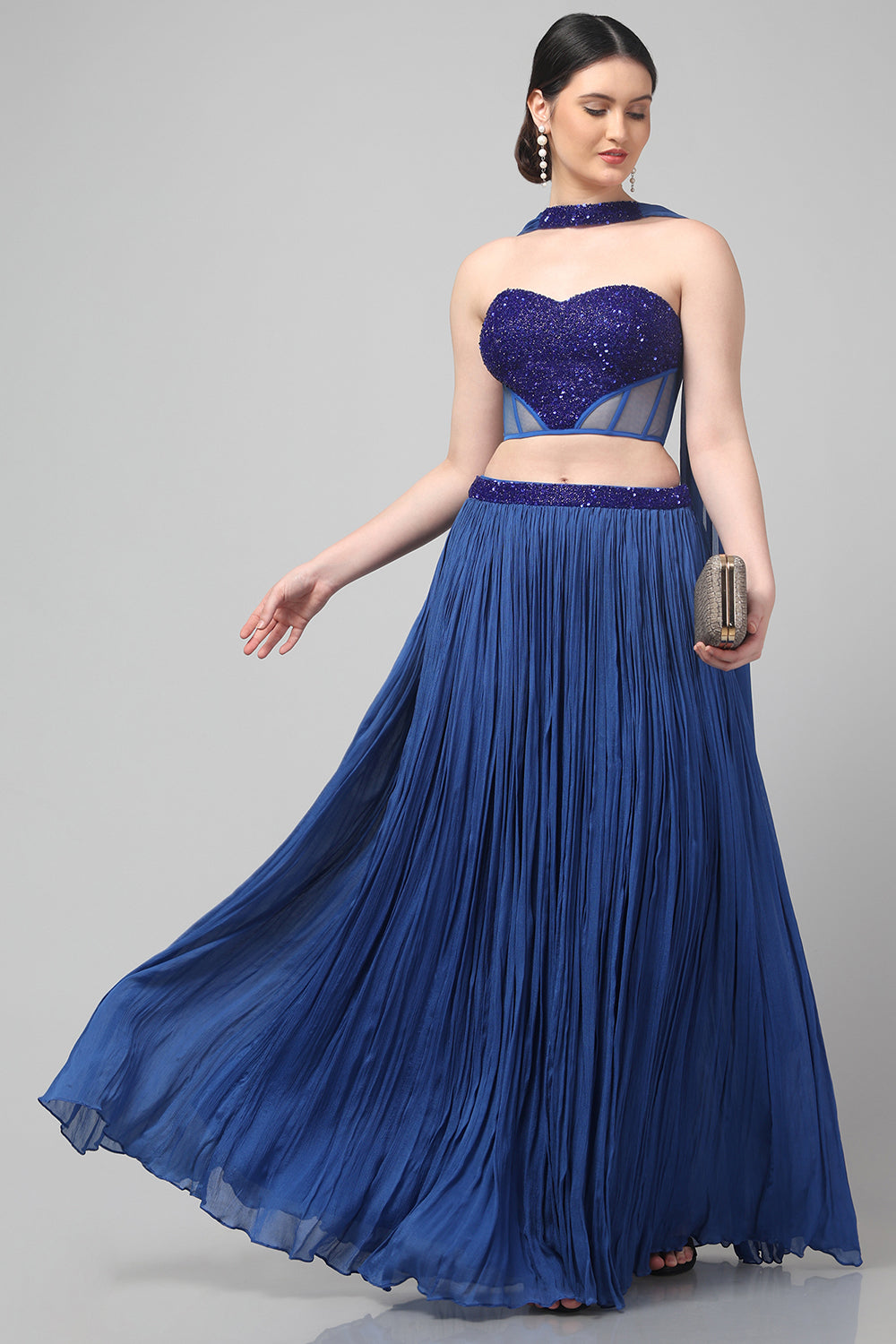 Royal Blue Strapless Corset