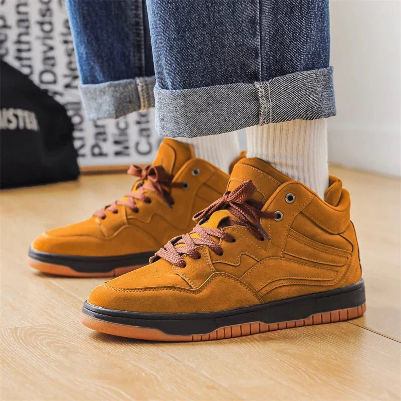 Leather Basketball Sneakers  - By Qivii