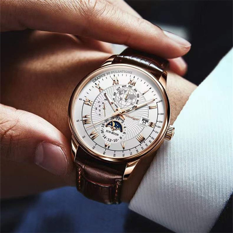 Stijlvolle Luxe Licht Kwarts Horloge  - By Qivii