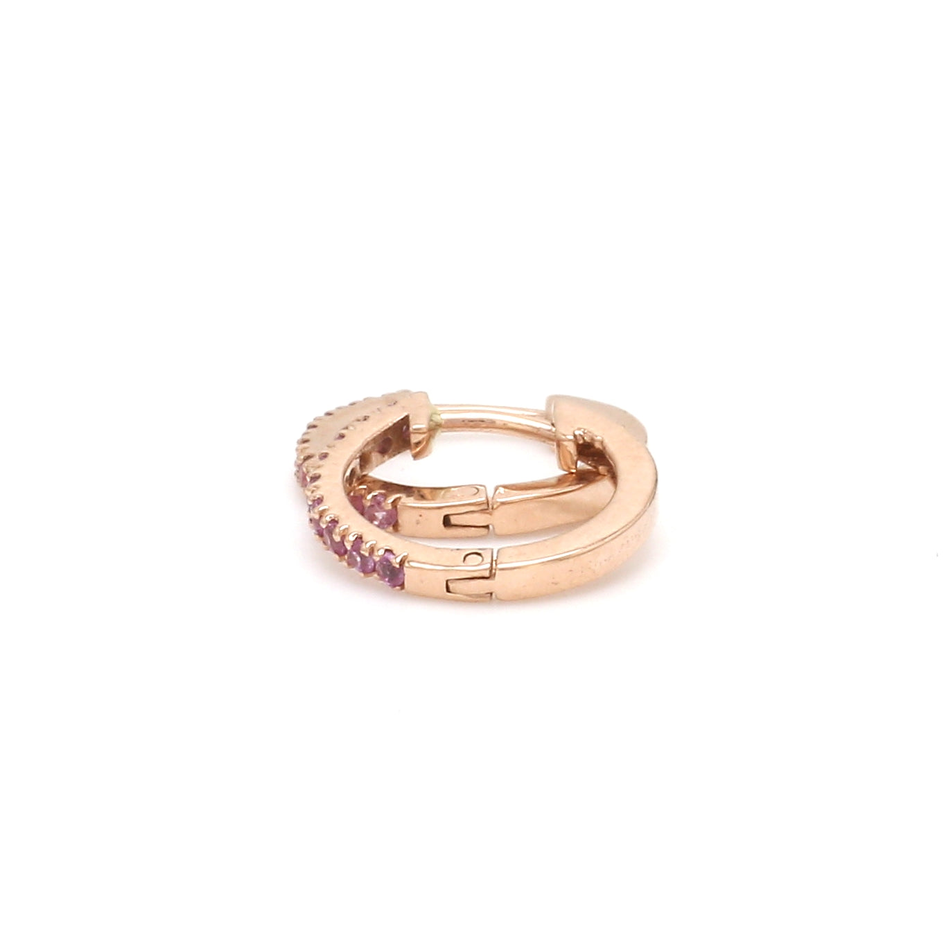 Pink Sapphire Mini Hoops