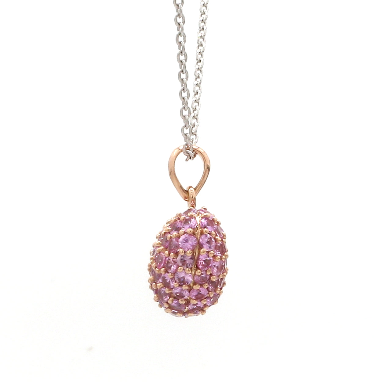 Pink Sapphire Pave Heart Pendant - qivii