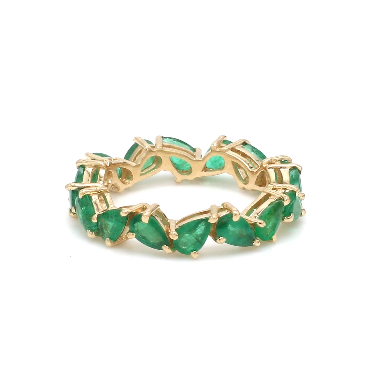 Emerald Pear Zig Zag Ring
