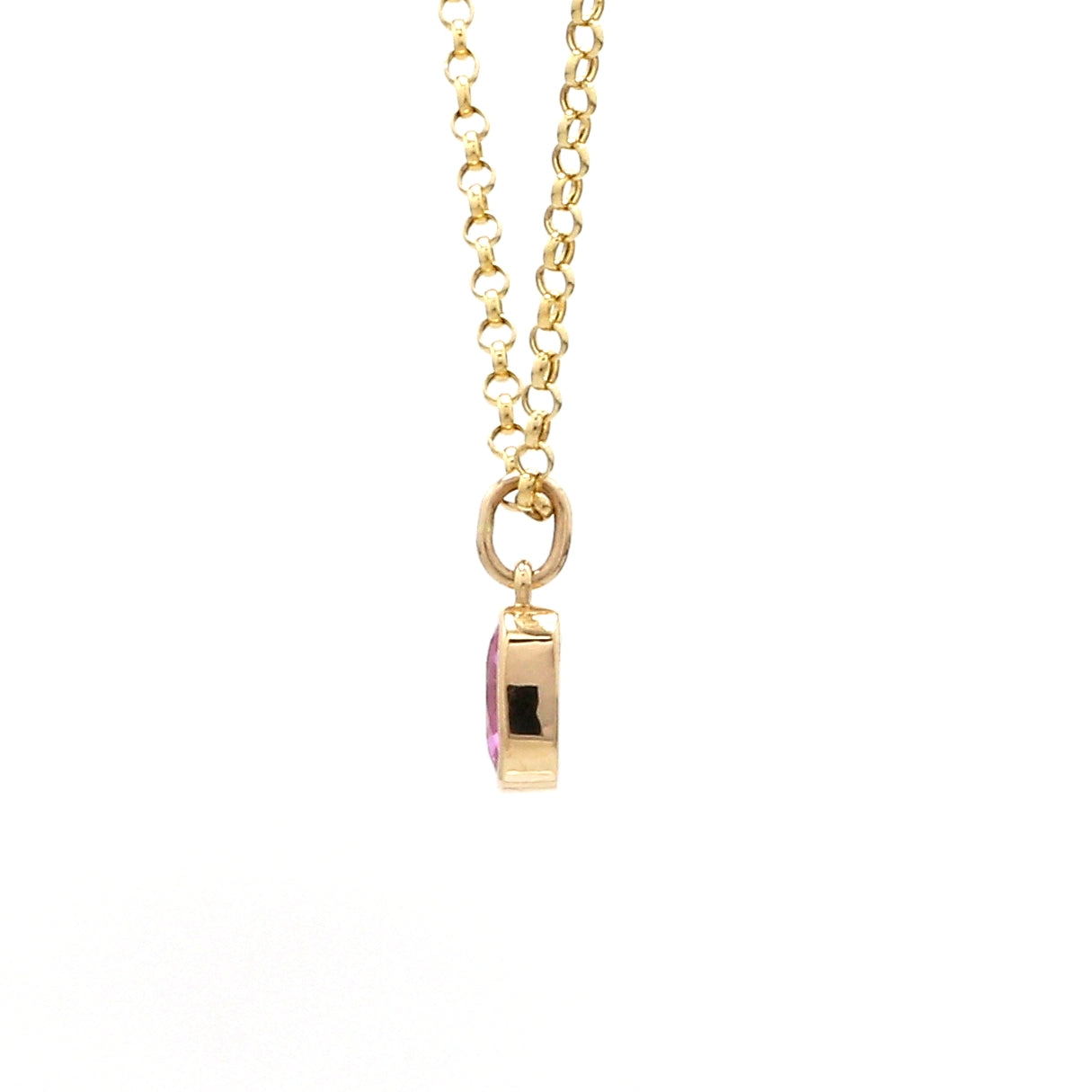 Pink Sapphire Cushion Charm Pendant - qivii
