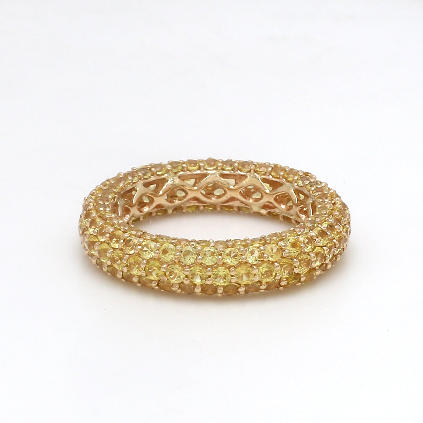 Yellow Sapphire Pave Ring - qivii