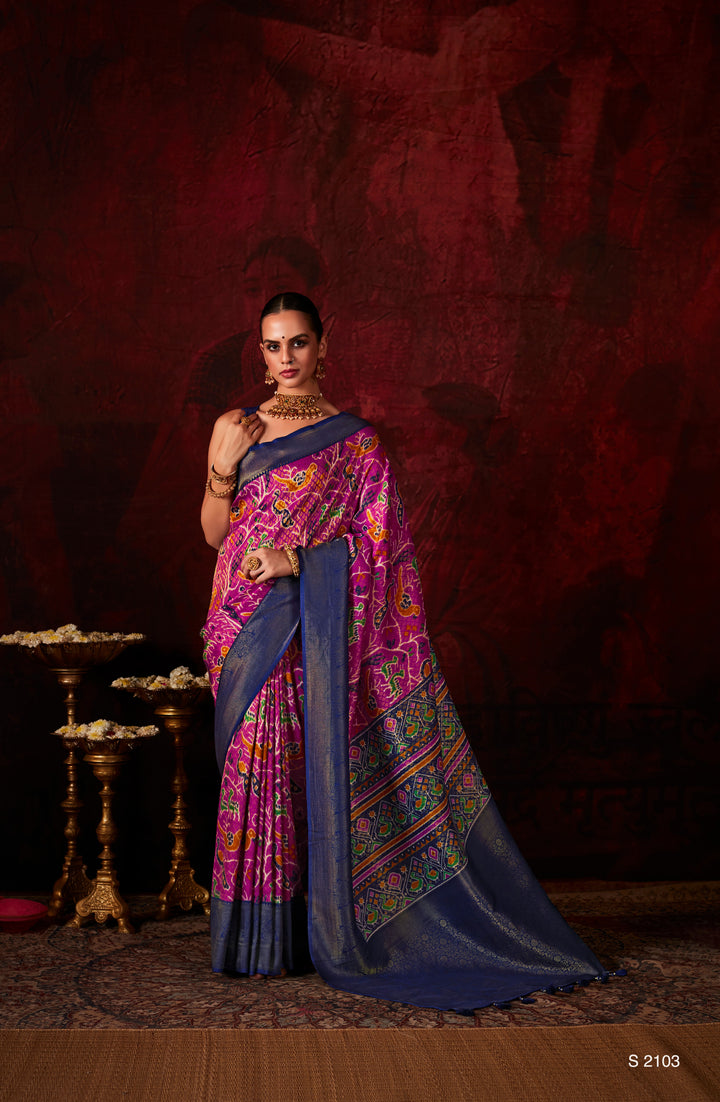 PURPLE SOFT SILK SAREE WITH DIGITAL PRINT