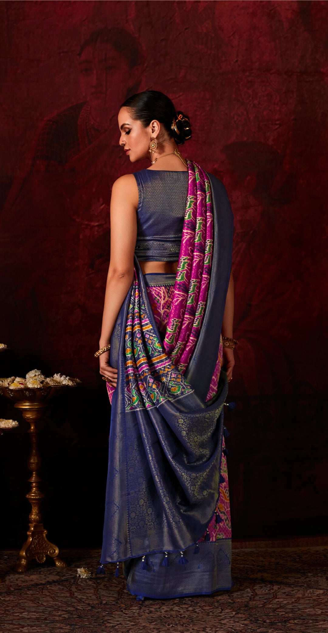 PURPLE SOFT SILK SAREE WITH DIGITAL PRINT