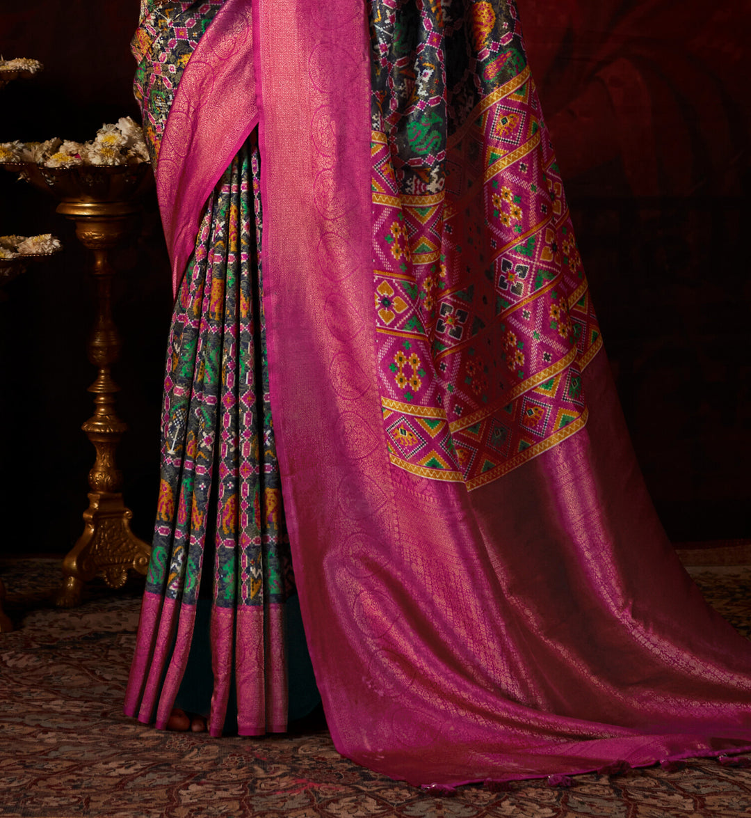 PURPLE SOFT SILK SAREE WITH DIGITAL PRINT