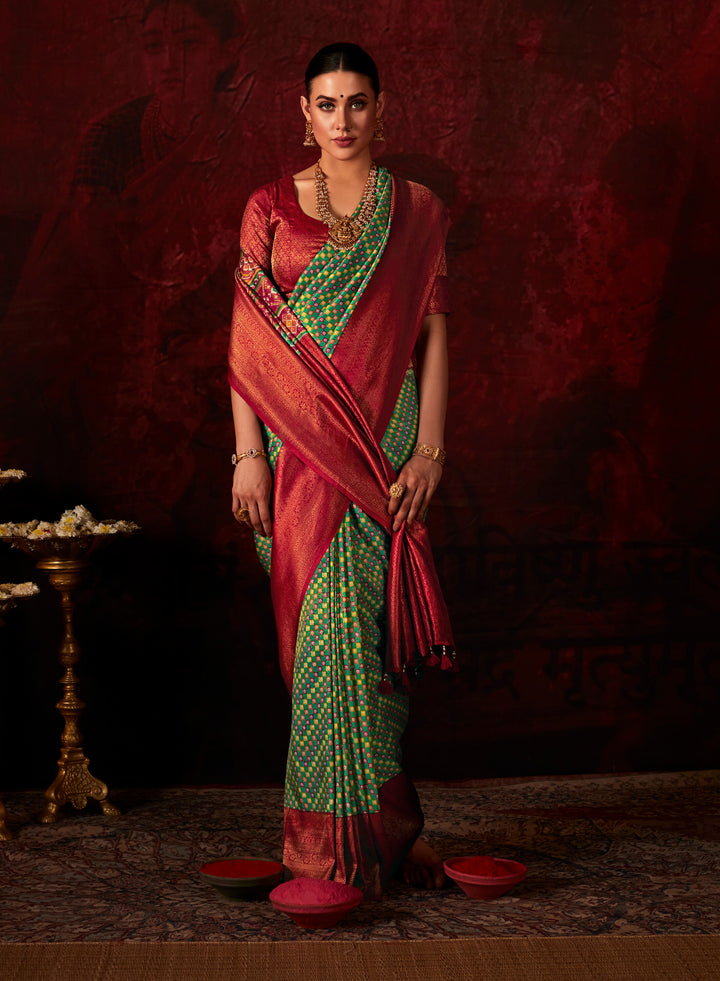 PISTA COLOR SOFT SILK SAREE WITH DIGITAL PRINT