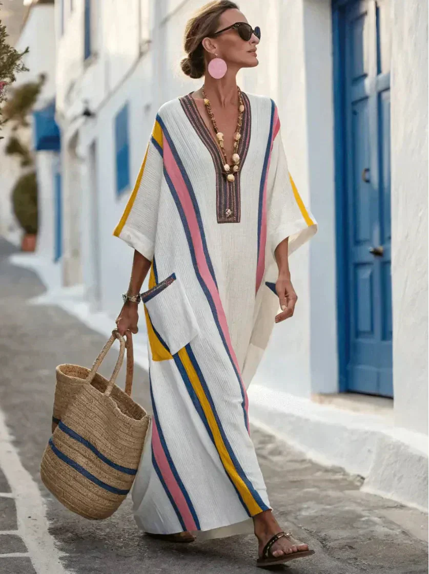 Kathleen | Elegant Loose Fit Summer Maxi Dress by Qivii