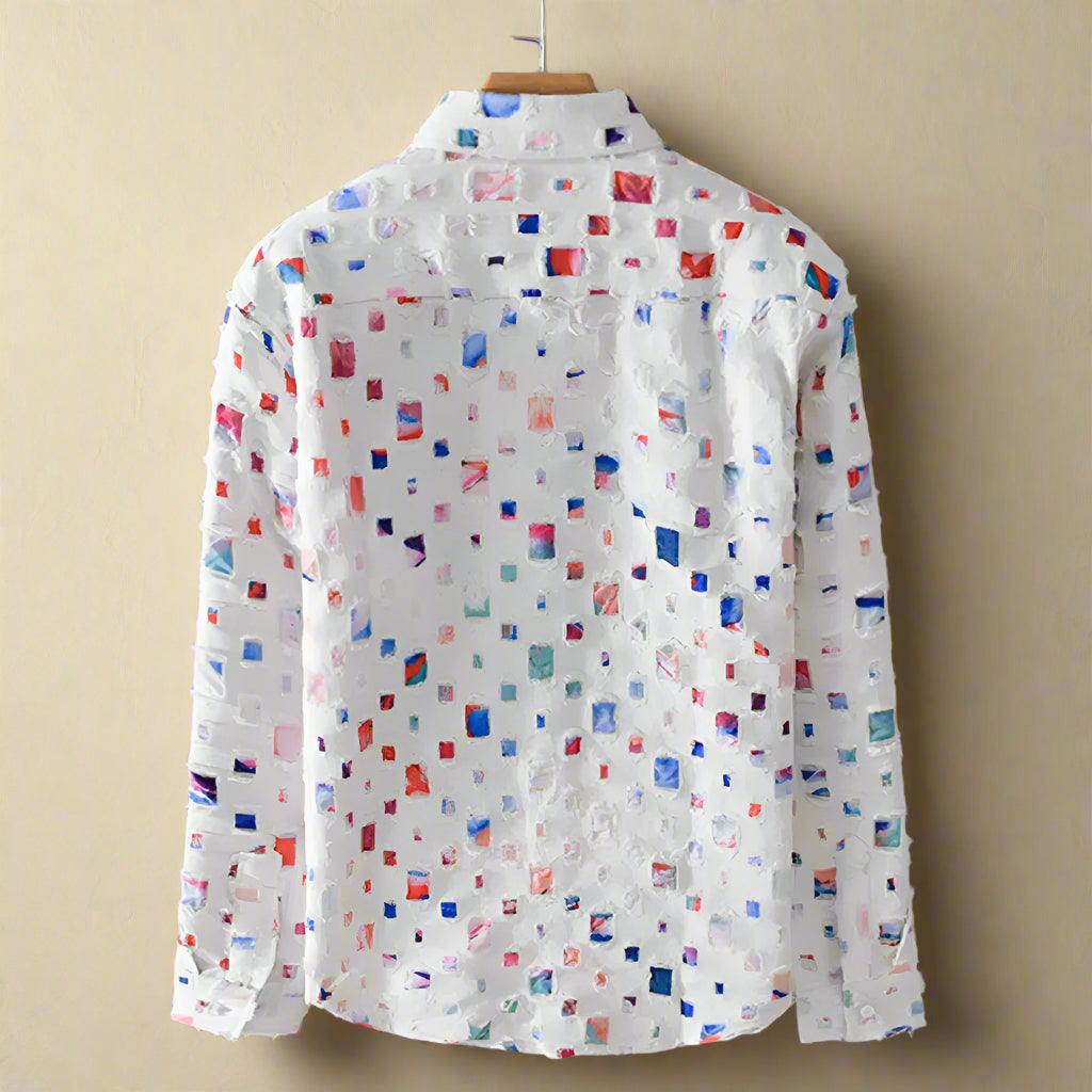 Fernando - Stijlvol Mozaïekprint Shirt  - By Qivii