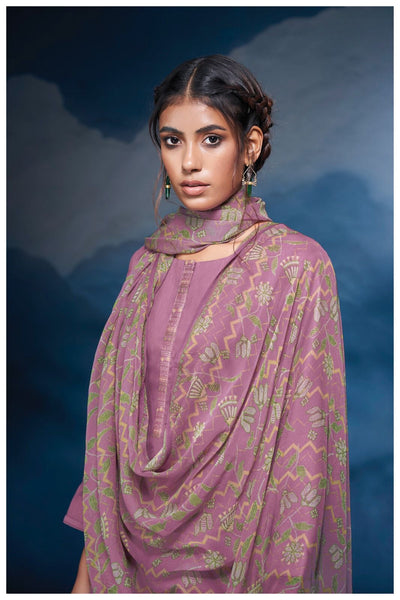 PURPLE PREMIUM COTTON SILK SOLID WITH EMBROIDERY WORK SALWAR SUIT