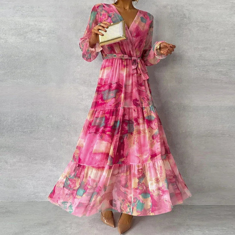Sophie | Elegant Floral Wedding Guest Maxi Dress by Qivii