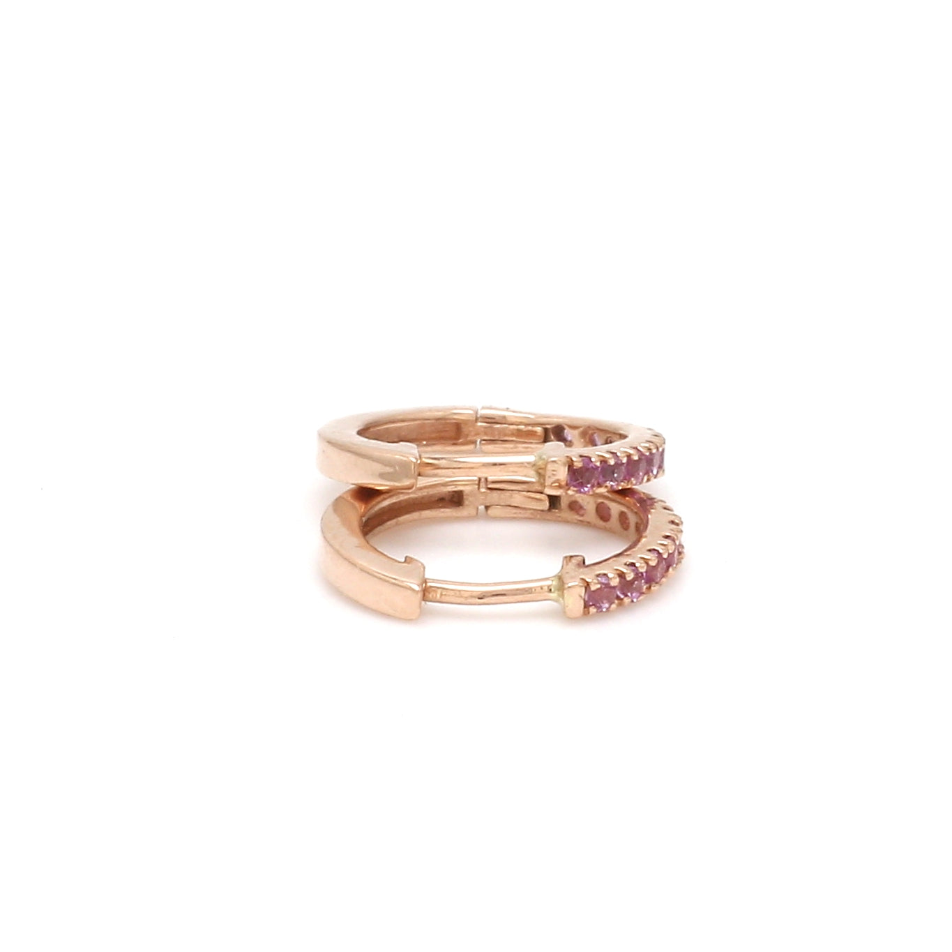Pink Sapphire Mini Hoops
