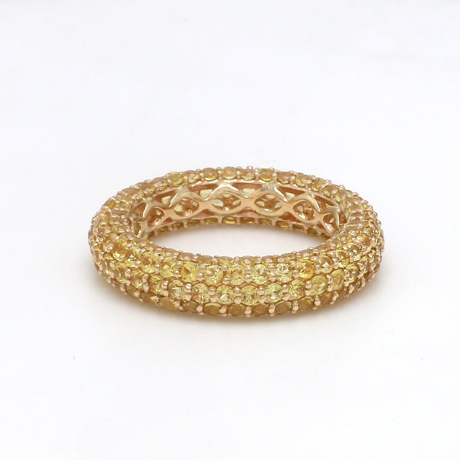 Yellow Sapphire Pave Ring - qivii