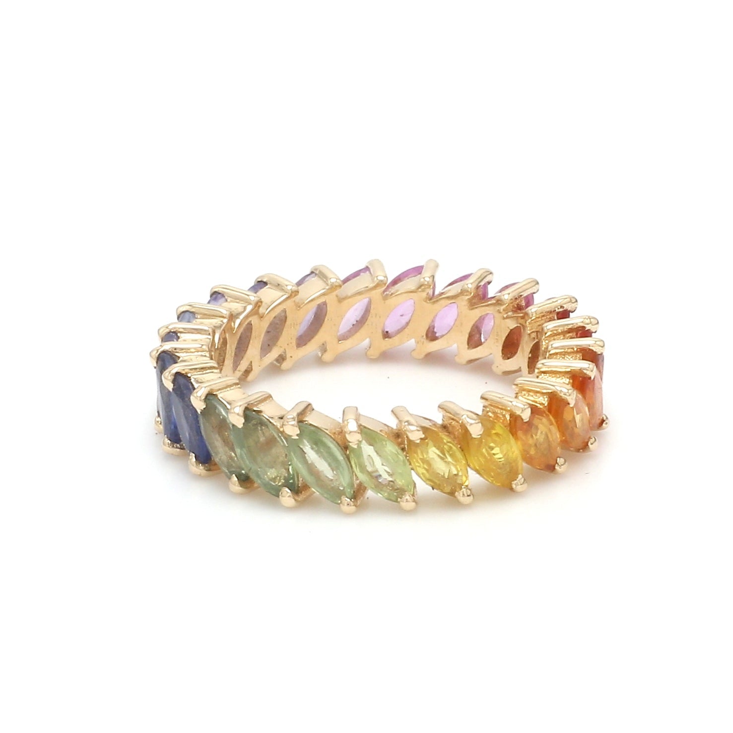 Rainbow Sapphire Marquees Ring - qivii
