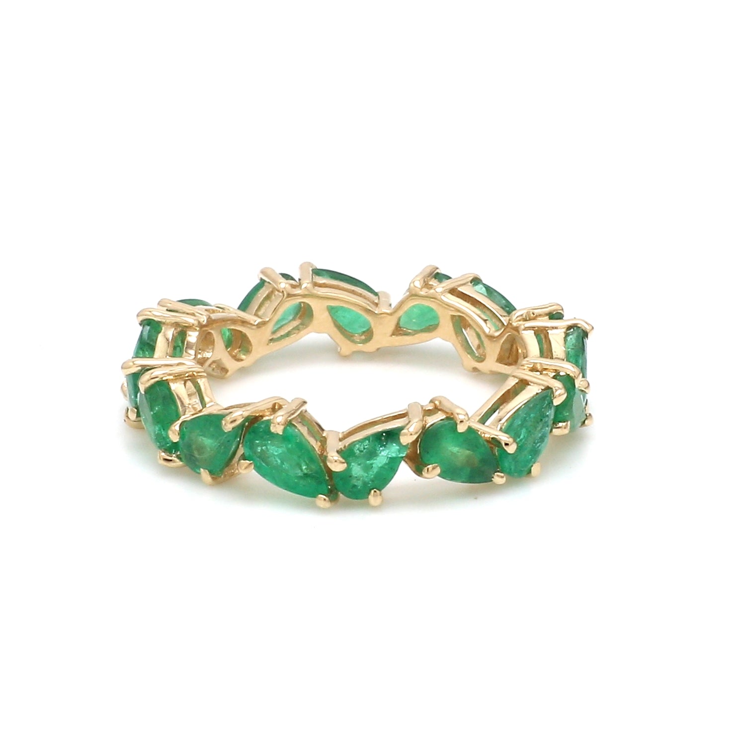 Emerald Pear Zig Zag Ring