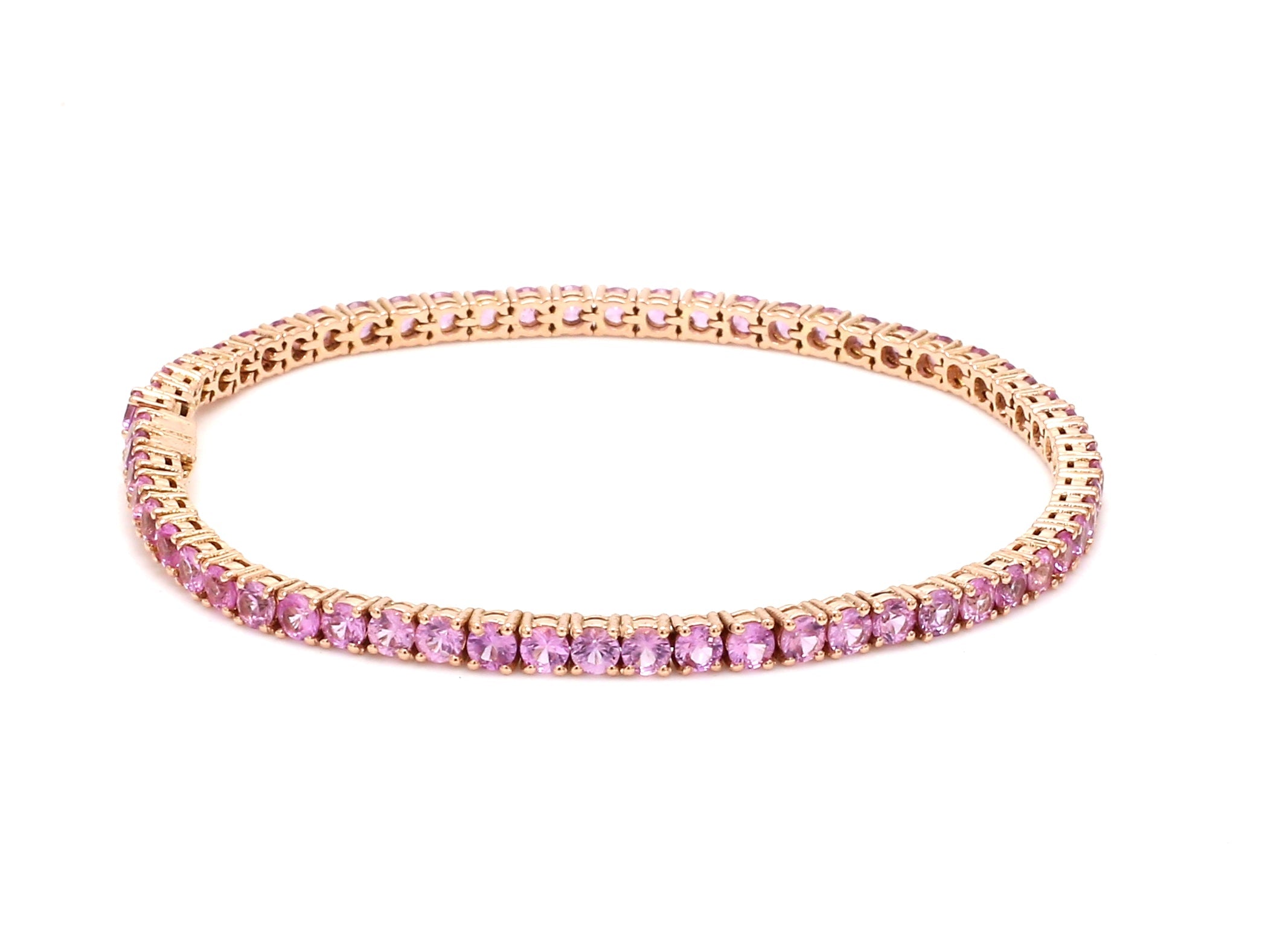 Pink Sapphire 2.50MM Round Bracelet
