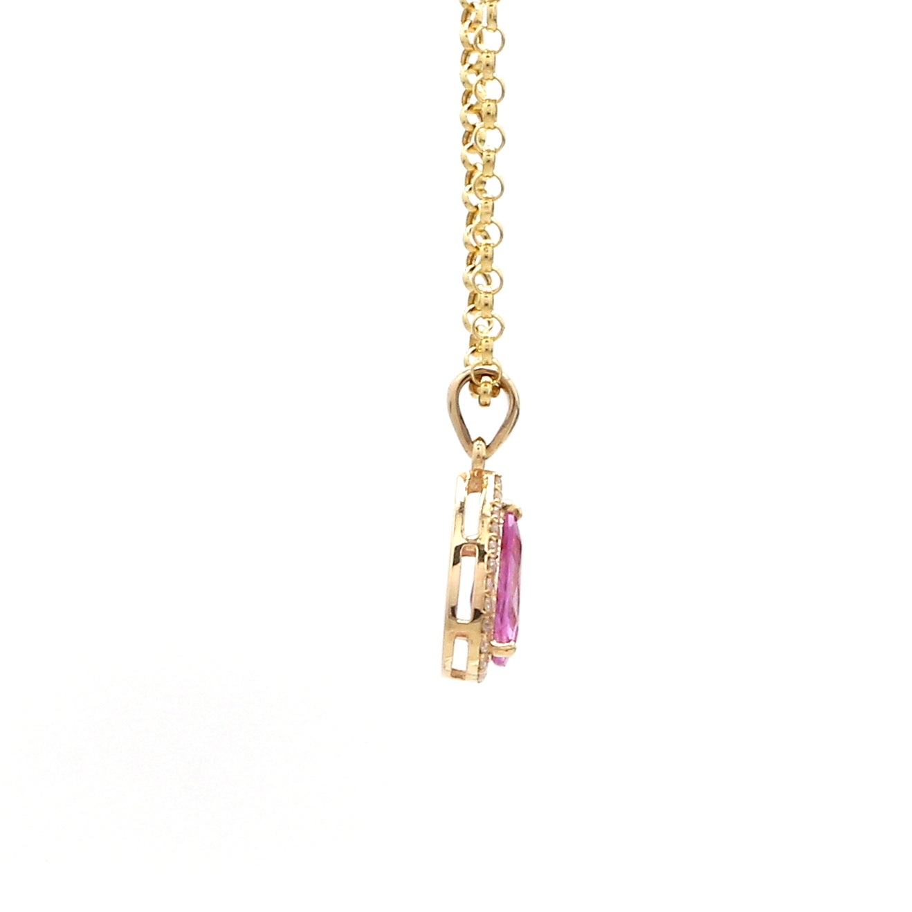 Pink Sapphire Pear Charm Pendant - qivii