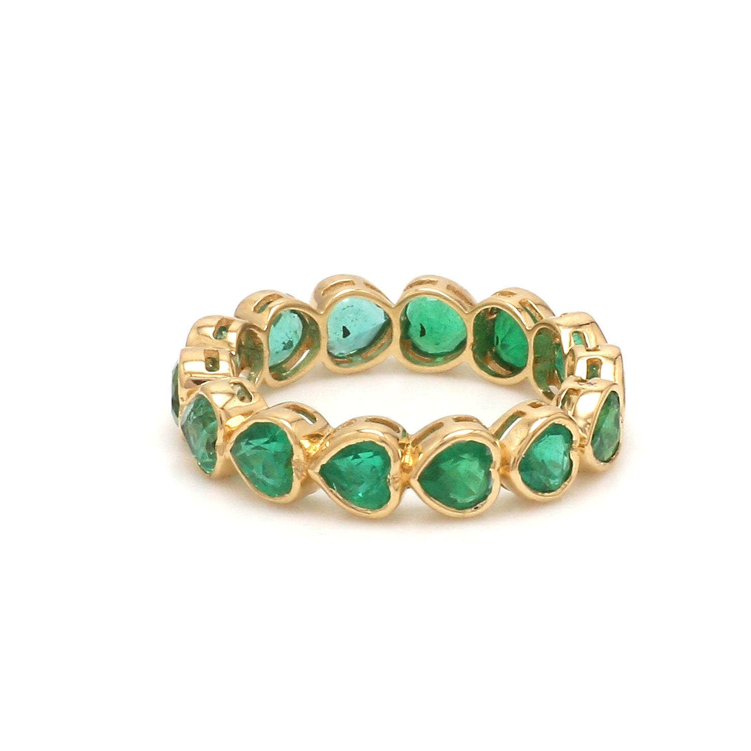 Emerald Heart Bezel Set Ring - qivii