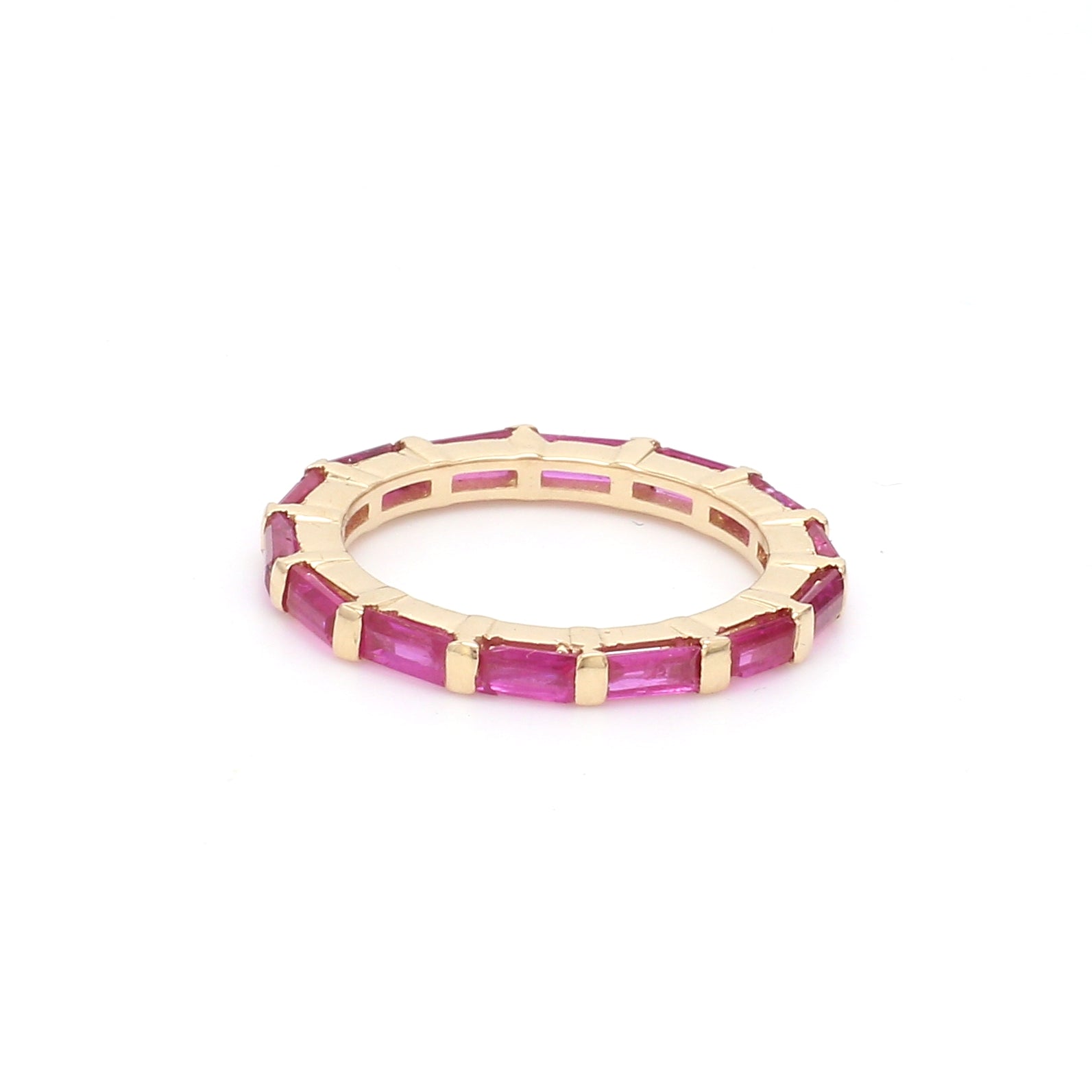 Ruby Horizontal Baguette Ring - qivii