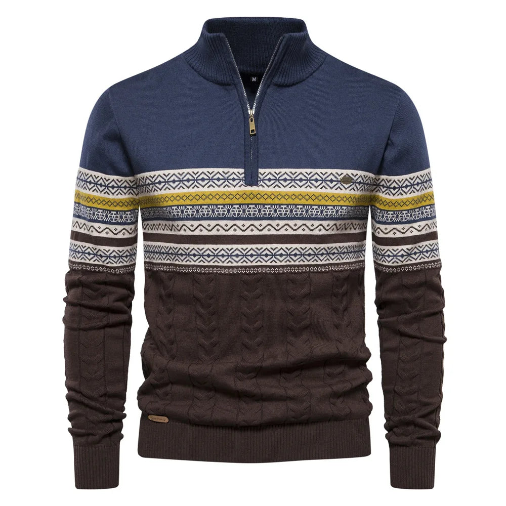 Henry™ - Stijlvolle Fair Isle Half Zip Trui  - By Qivii