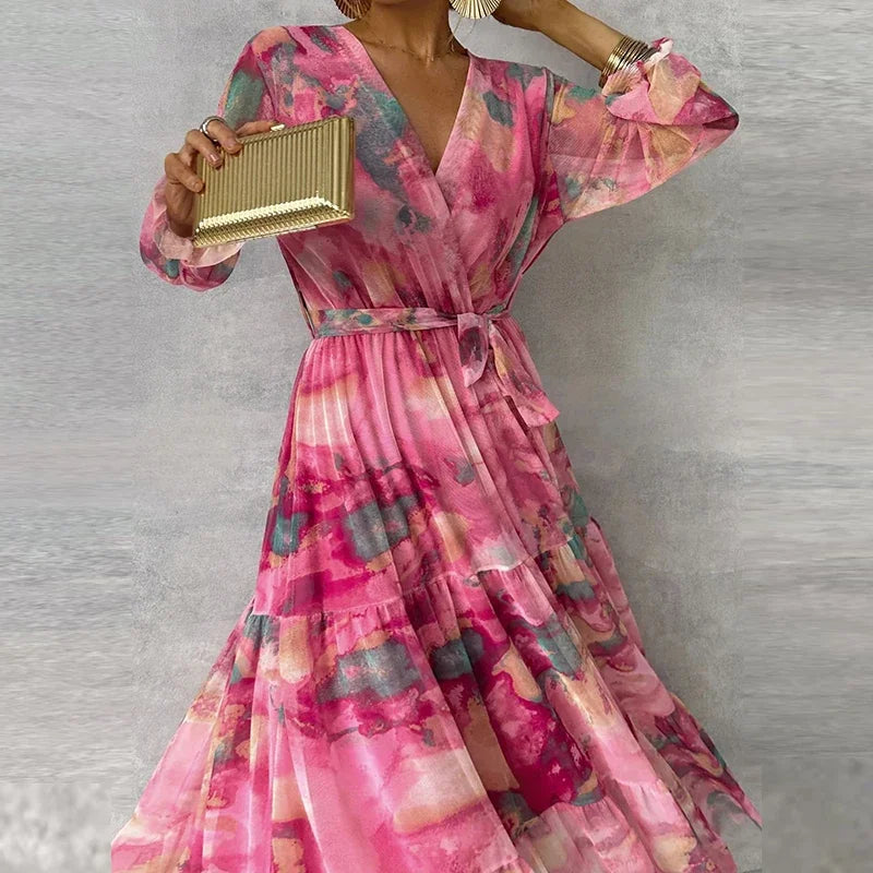 Sophie | Elegant Floral Wedding Guest Maxi Dress by Qivii