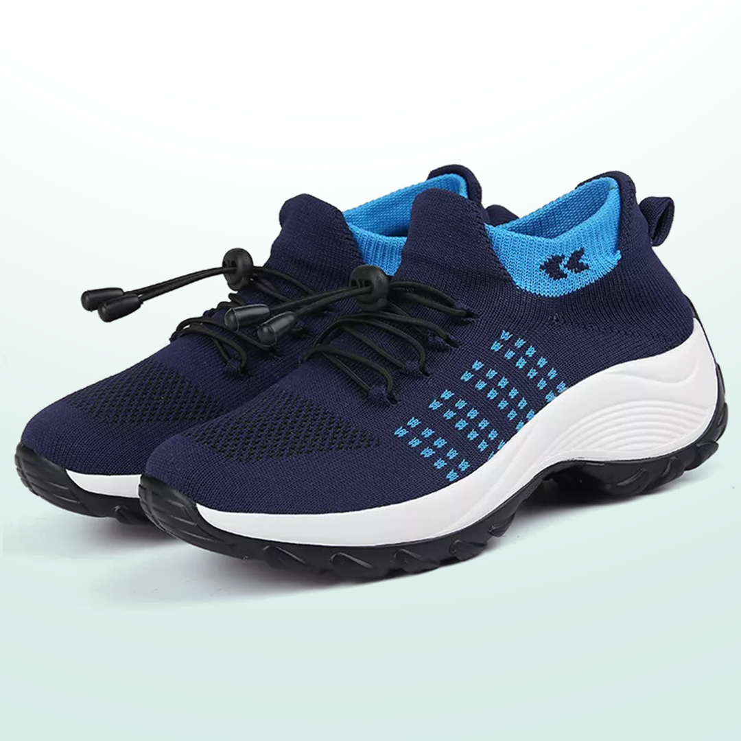 Ambulo Orthopädische Schuhe Strickstoff - Blau Marineblau  - By Qivii