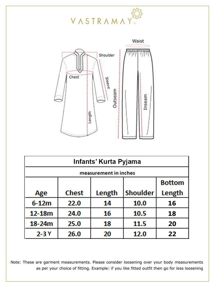 VASTRAMAY Boy's White Kurta With White Pyjama Set