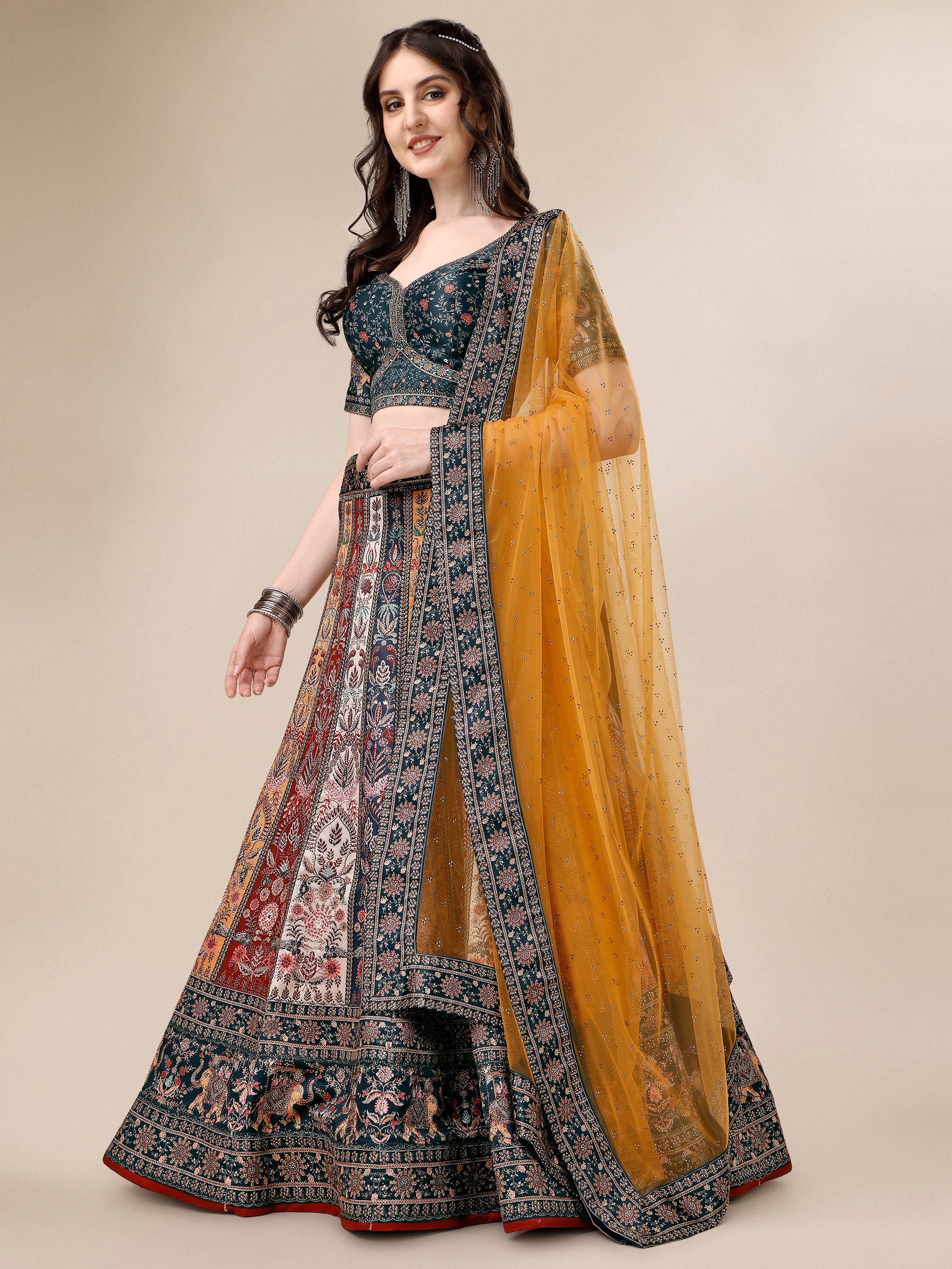 Crystal Radiance: Swarovski Designer Lehengas for Bridal Elegance - qivii