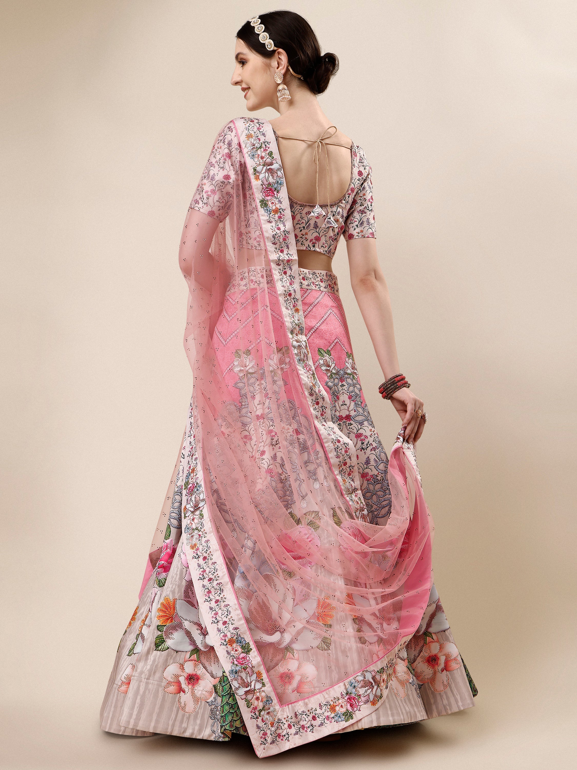 Glamour in Crystal: Swarovski Designer Lehengas for Bridal Bliss and Semi-Bridal Eleganc - qivii