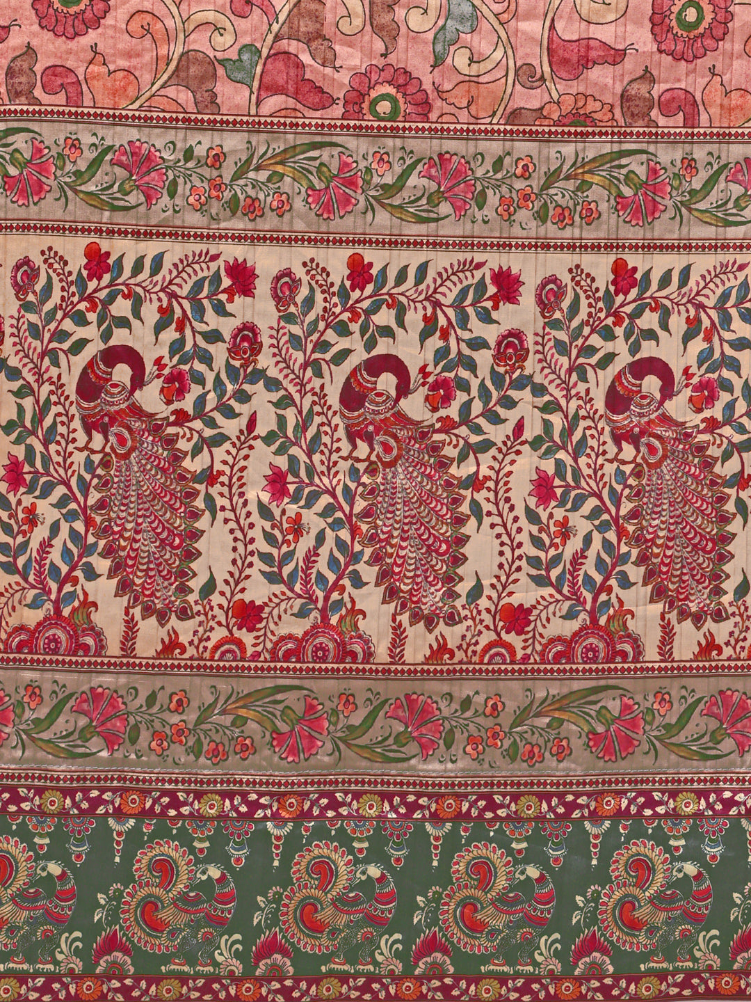 Nature's Symphony: Kalamkari Digital Printed Lehenga - qivii