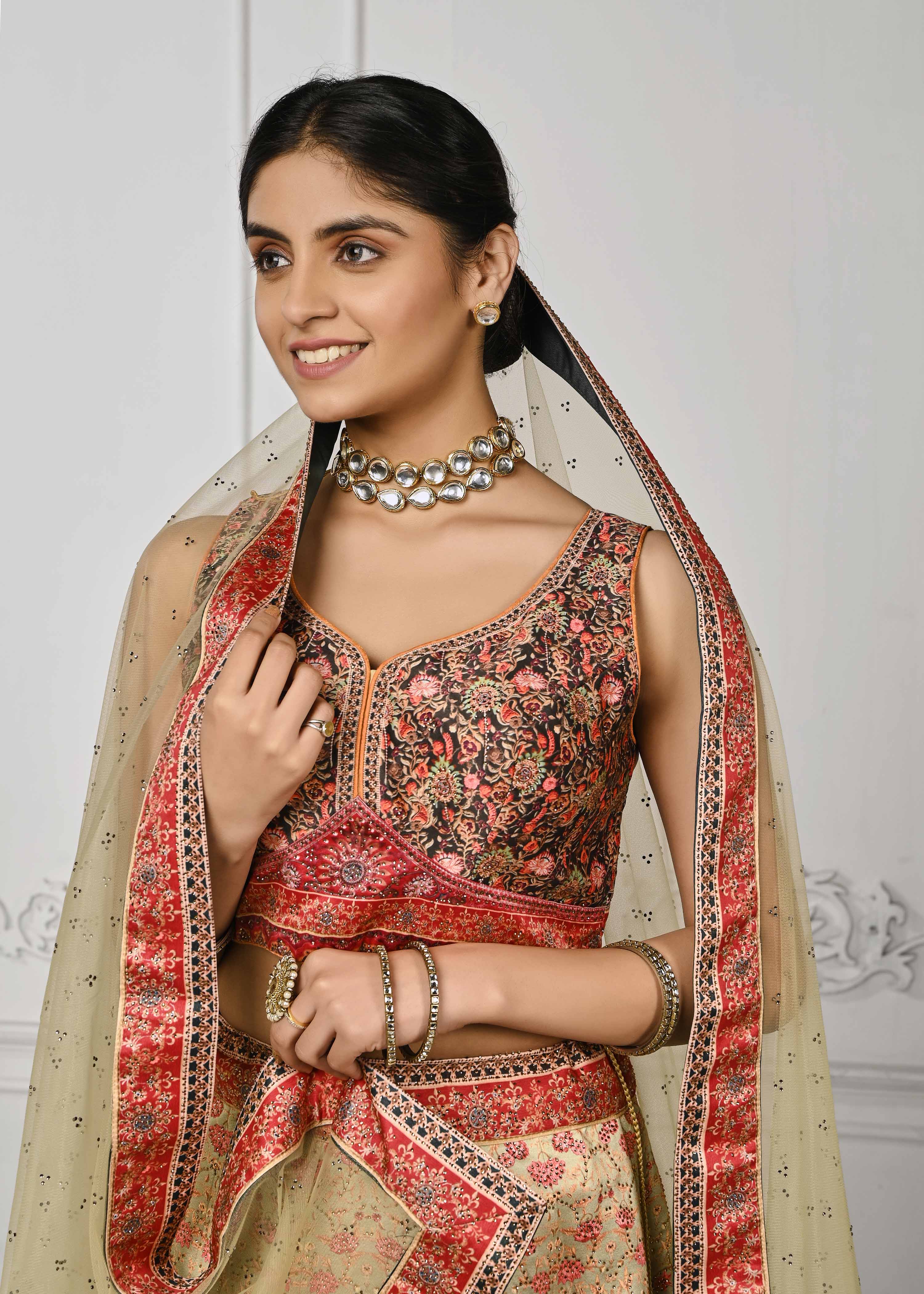 Crystal Couture: Swarovski Sparkle Lehenga - qivii