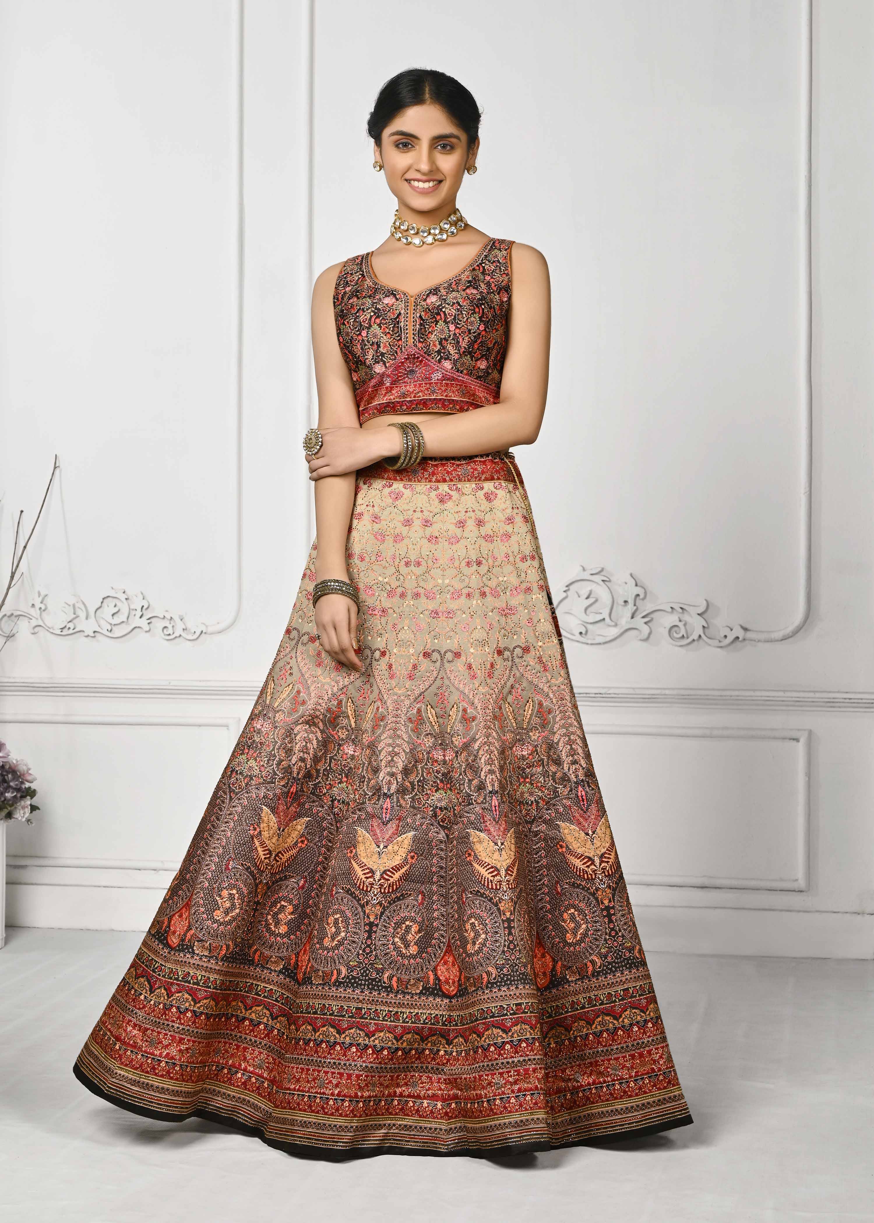 Crystal Couture: Swarovski Sparkle Lehenga - qivii