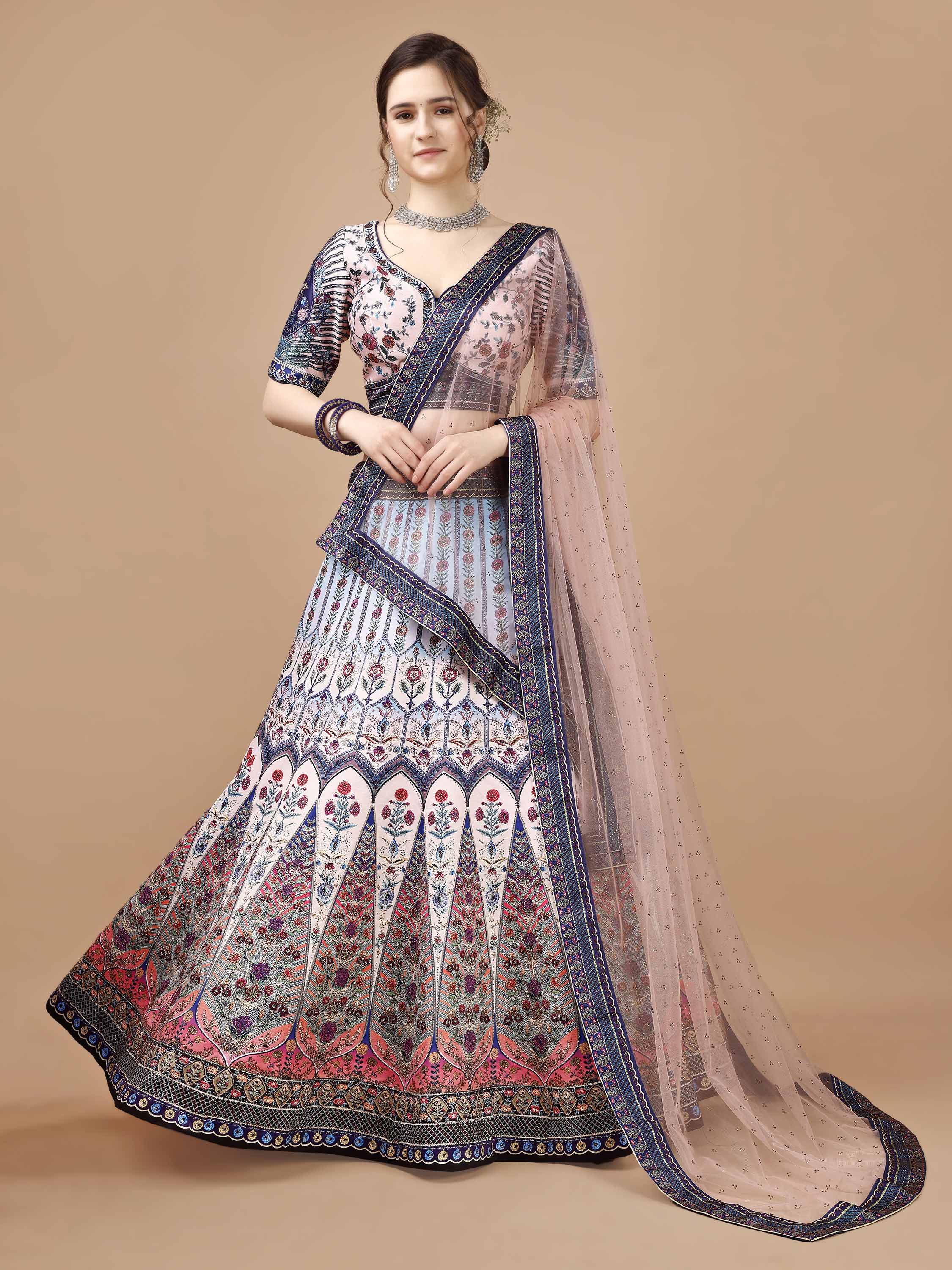 Radiant Elegance: Swarovski-Studded Lehengas for Every Celebration - qivii