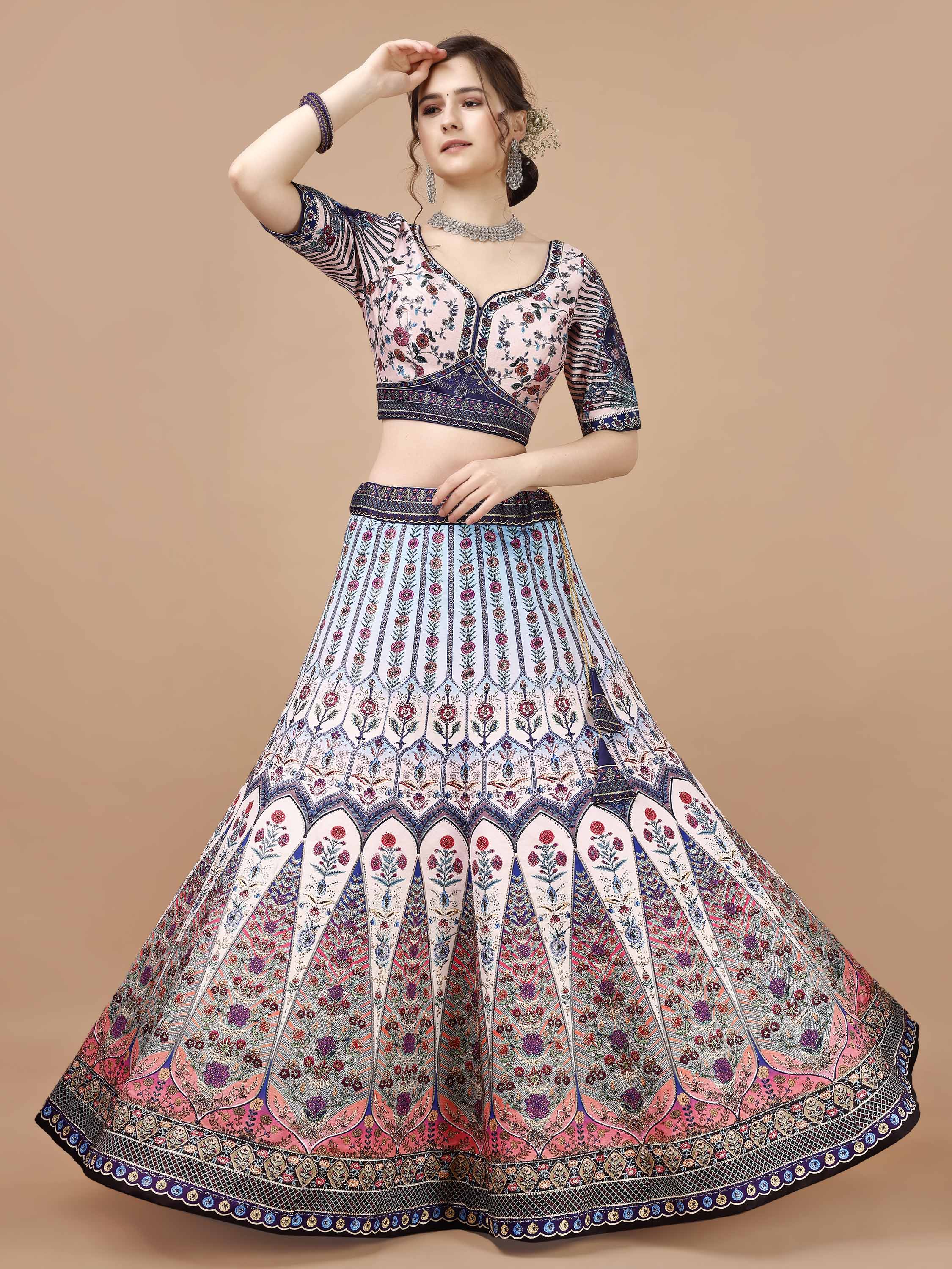 Radiant Elegance: Swarovski-Studded Lehengas for Every Celebration - qivii