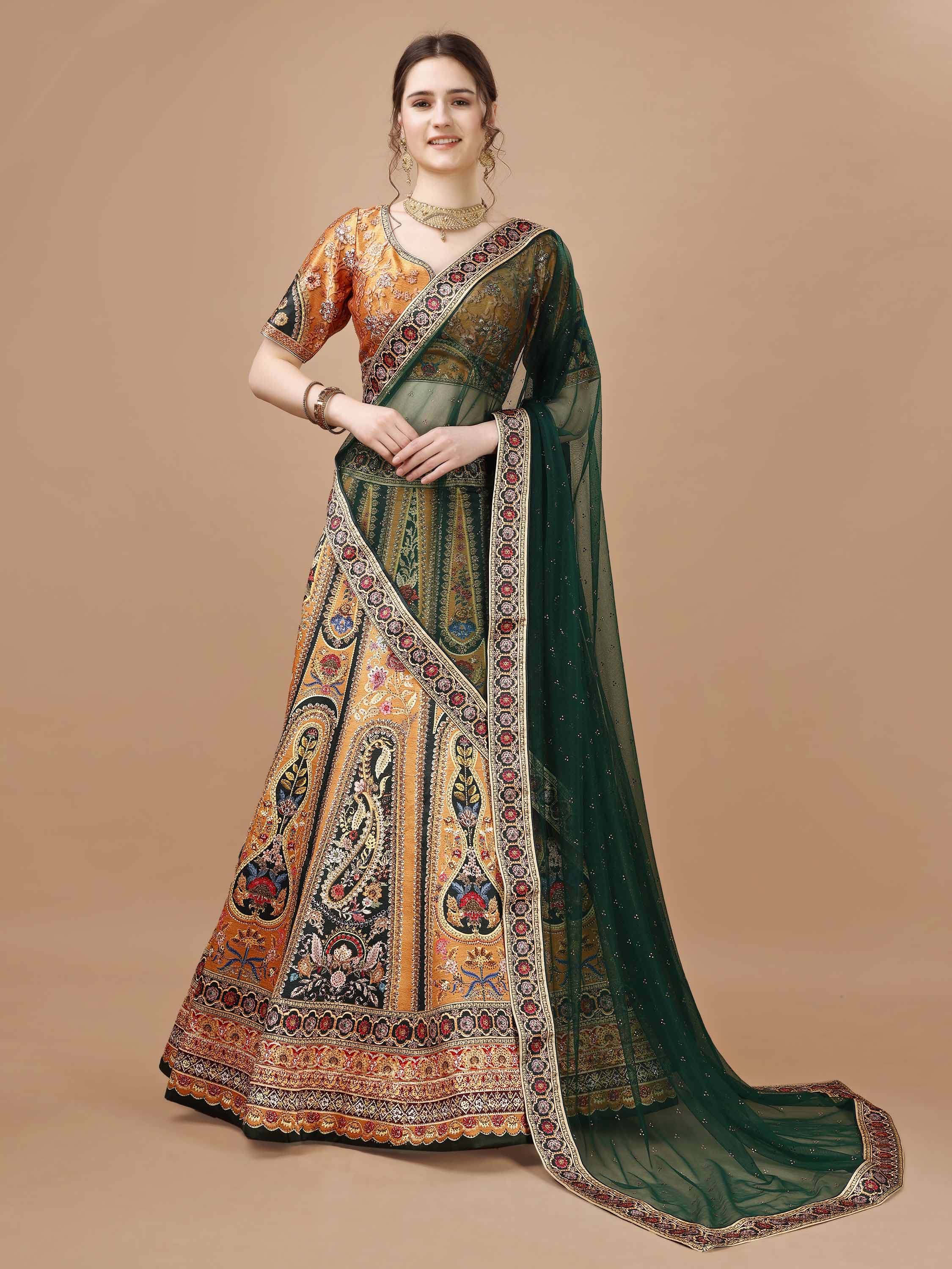 Swarovski Sparkle: Timeless Elegance in Every Occasion Lehenga - qivii