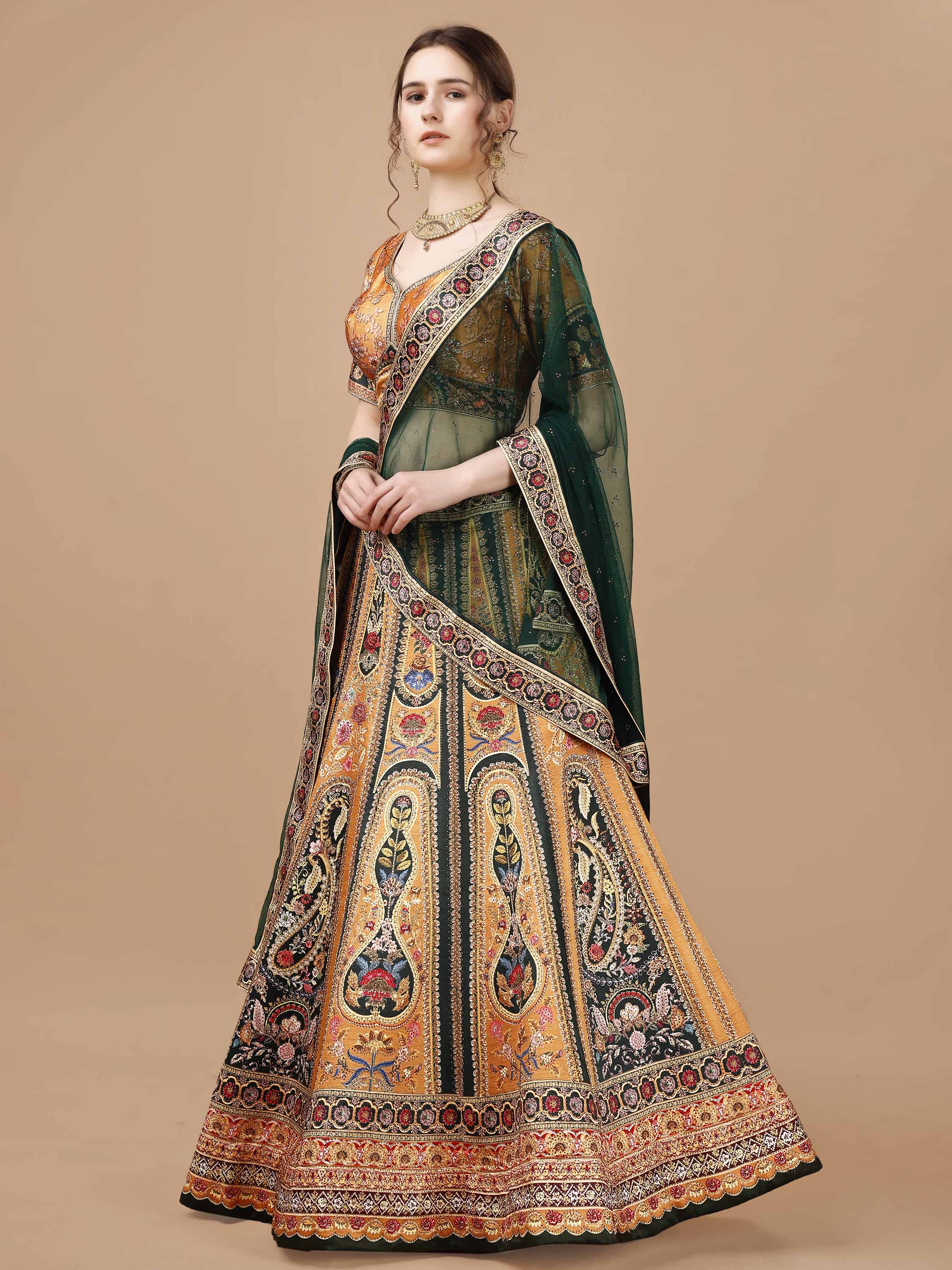 Swarovski Sparkle: Timeless Elegance in Every Occasion Lehenga - qivii