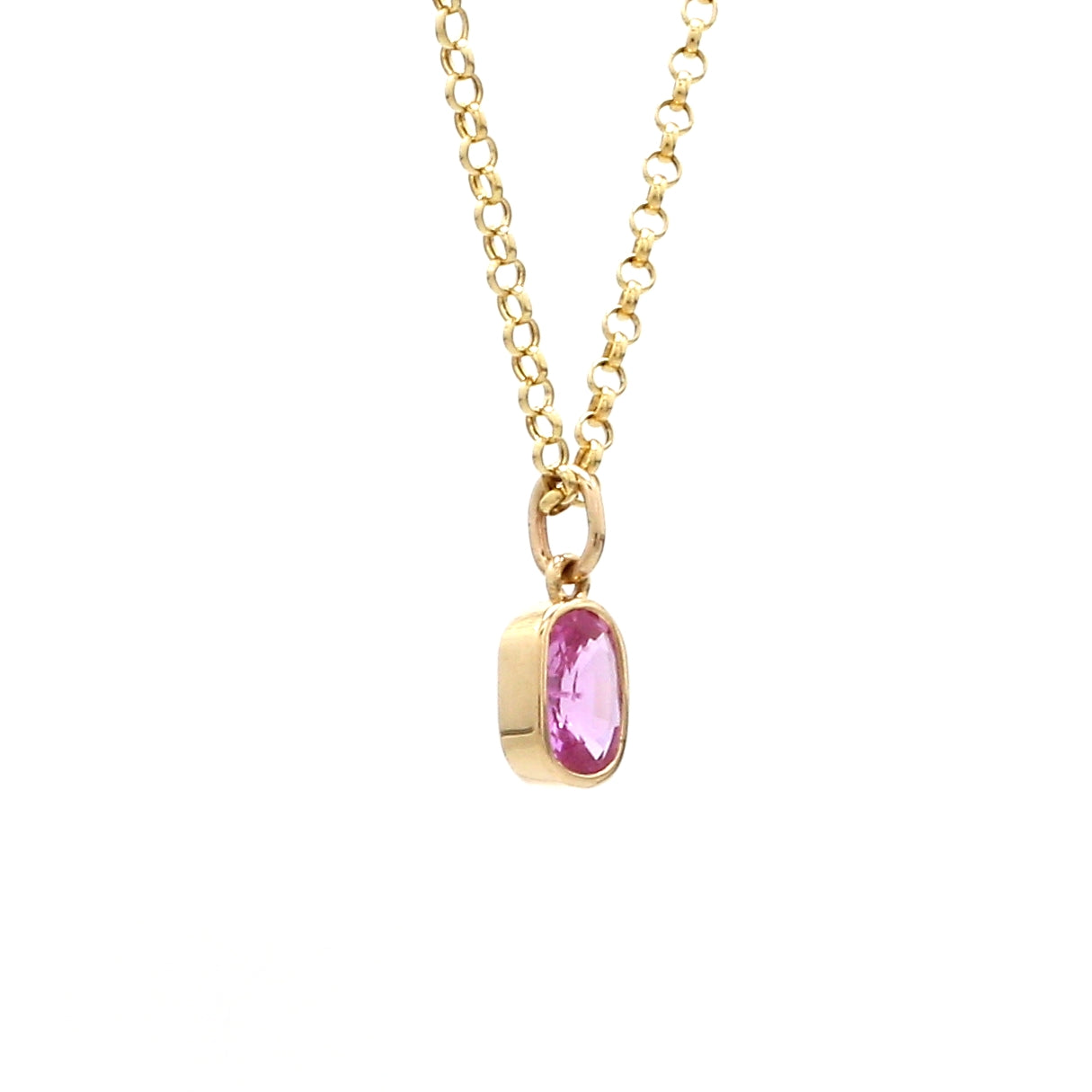 Pink Sapphire Cushion Charm Pendant - qivii