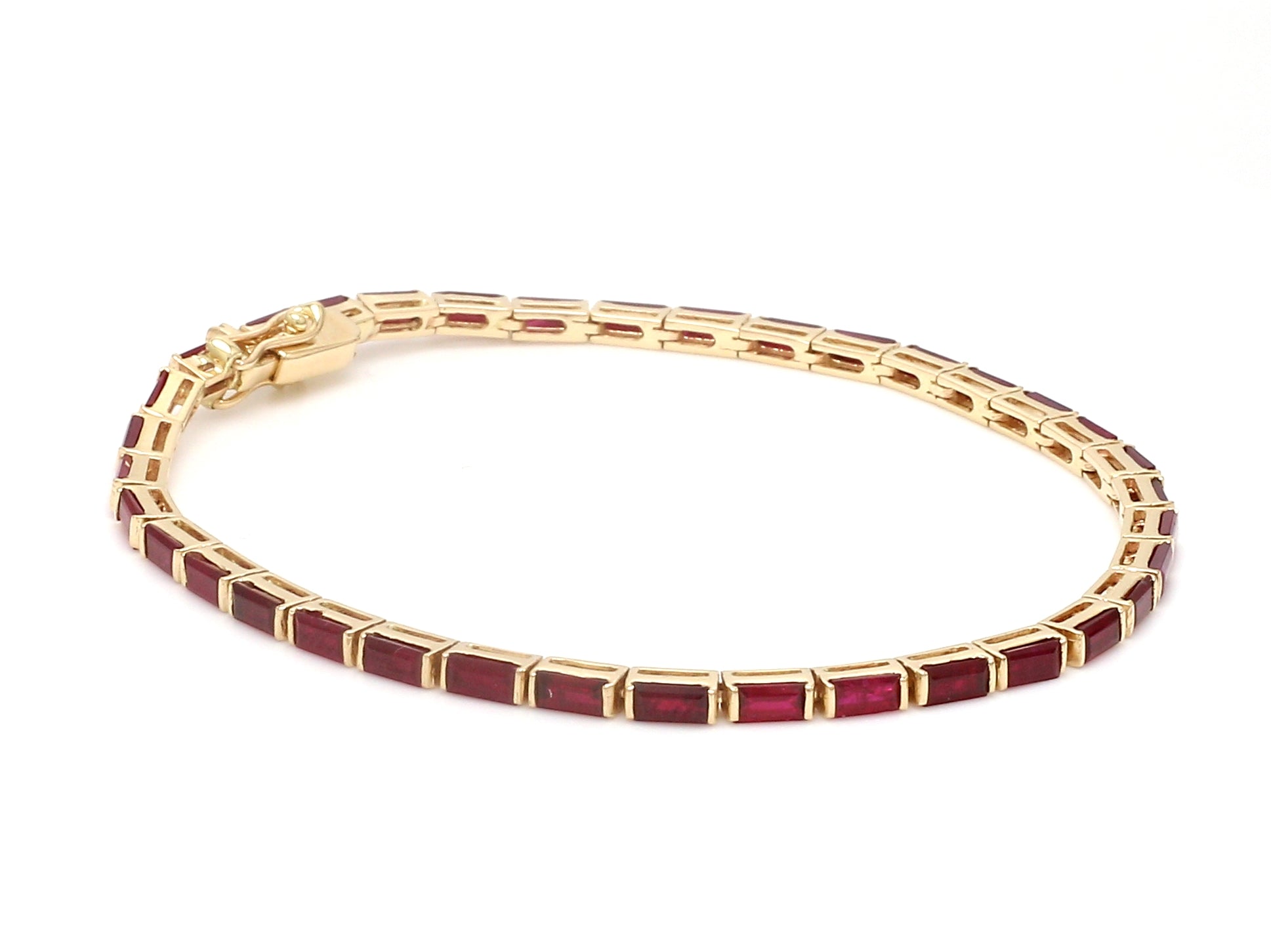 Ruby Baguette Bar Set Tennis Bracelet - qivii