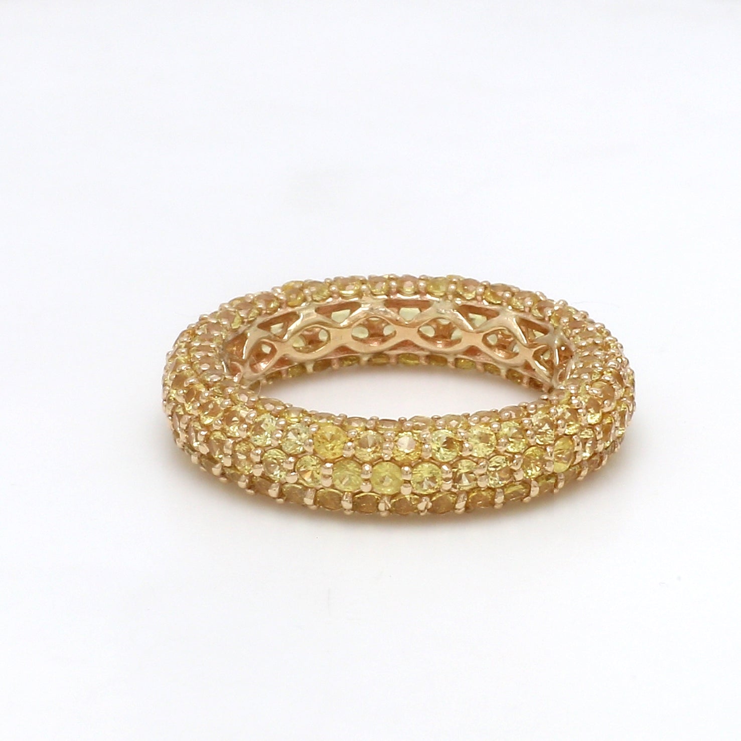 Yellow Sapphire Pave Ring - qivii
